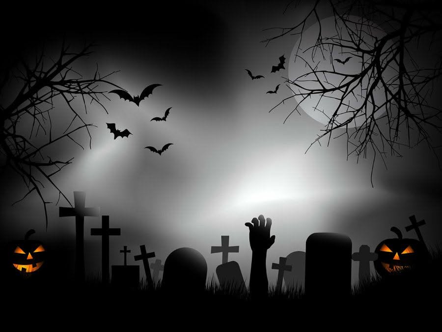 Halloween-Collage mit Gruselmotiven aus dem Picasso-Archiv.