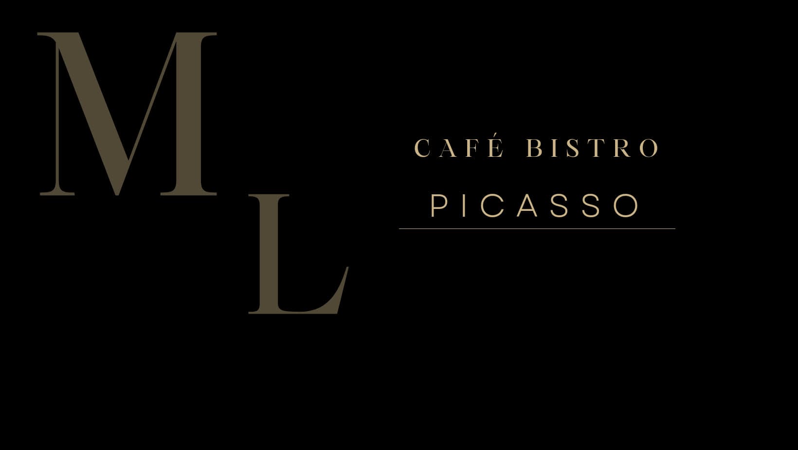 Schwarz-goldene Logo-Grafik des Café Bistro Picasso.