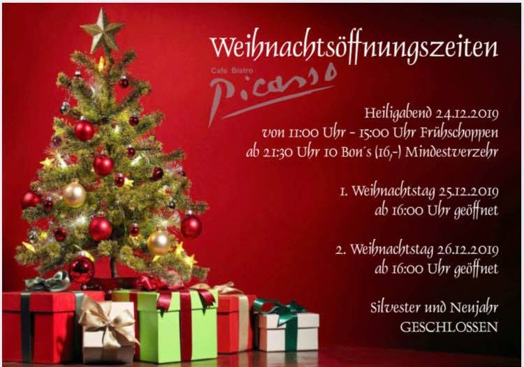 Archivierter Hinweis zu den Weihnachtsöffnungszeiten 2019.